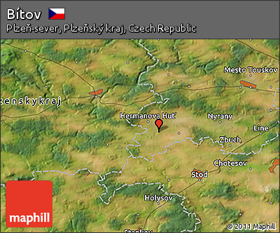 Satellite 3D Map of Bítov