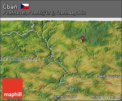 Satellite 3D Map of Čbán
