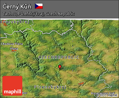 Satellite 3D Map of Černý Kŭň