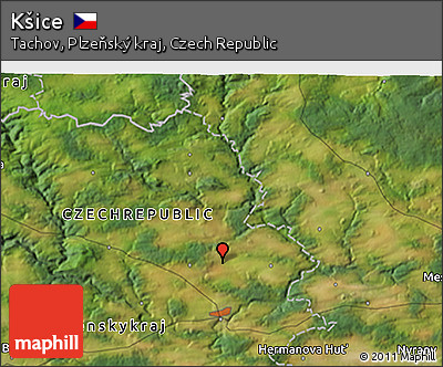 Satellite 3D Map of Kšice