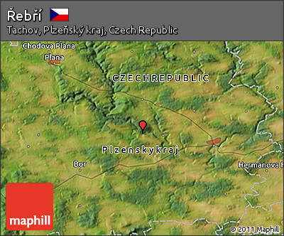 Satellite 3D Map of Řebří