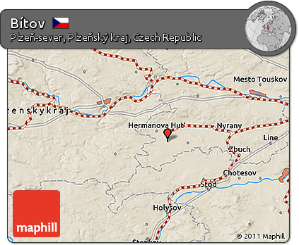 Shaded Relief 3D Map of Bítov