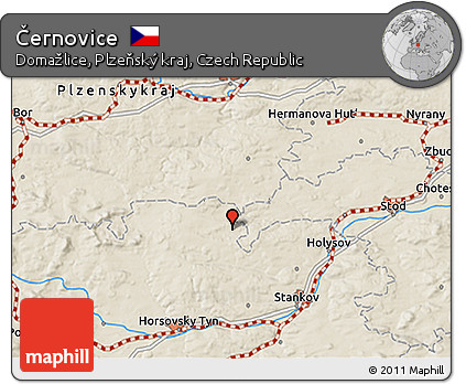 Shaded Relief 3D Map of Černovice