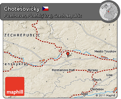 Shaded Relief 3D Map of Chotěšovičky