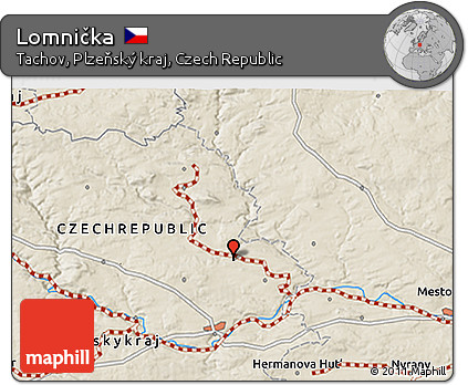 Shaded Relief 3D Map of Lomnička