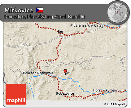 Shaded Relief 3D Map of Mírkovice