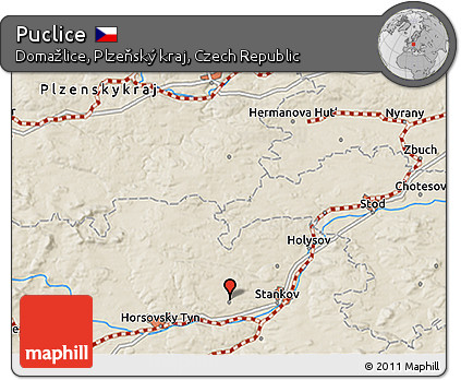 Shaded Relief 3D Map of Puclice