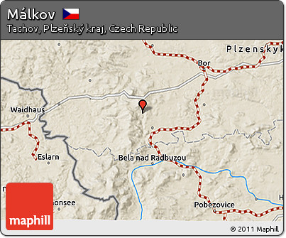 Shaded Relief 3D Map of Málkov