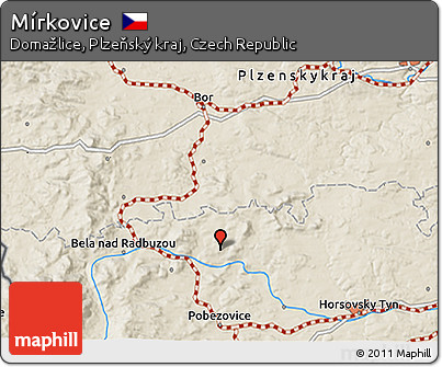 Shaded Relief 3D Map of Mírkovice