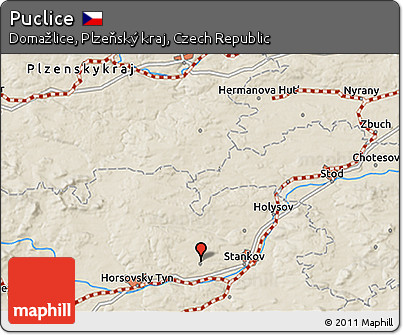 Shaded Relief 3D Map of Puclice