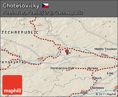 Shaded Relief 3D Map of Chotěšovičky