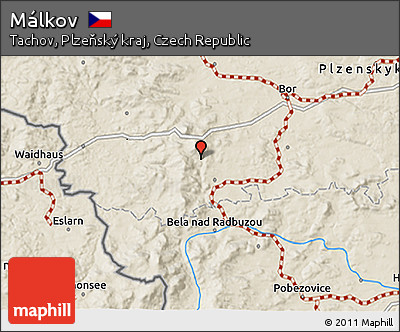 Shaded Relief 3D Map of Málkov