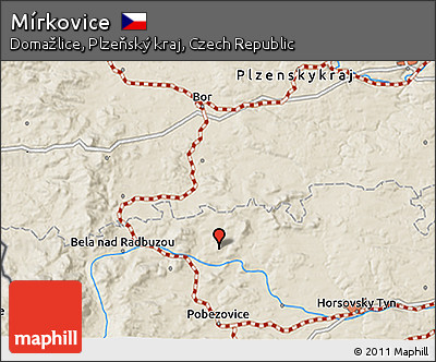 Shaded Relief 3D Map of Mírkovice