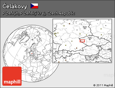 Blank Location Map of Čelákovy