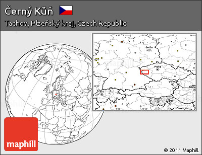 Blank Location Map of Černý Kŭň