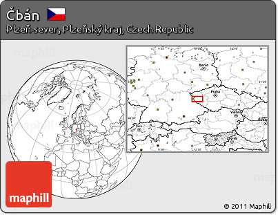 Blank Location Map of Čbán
