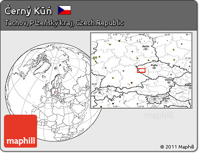 Blank Location Map of Černý Kŭň