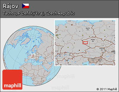 Gray Location Map of Rájov