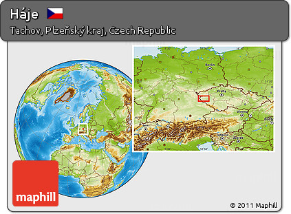 Physical Location Map of Háje