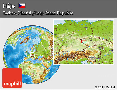 Physical Location Map of Háje