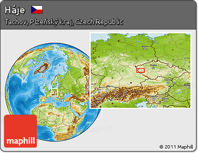 Physical Location Map of Háje