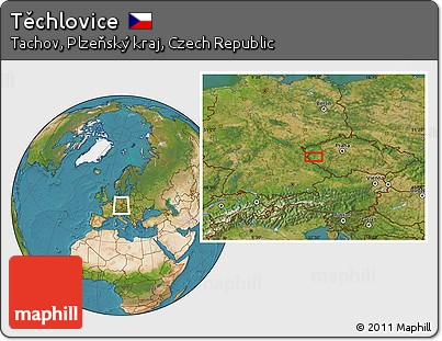 Satellite Location Map of Těchlovice