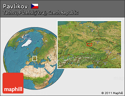 Satellite Location Map of Pavlíkov