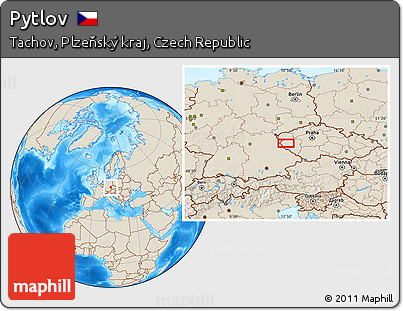 Shaded Relief Location Map of Pytlov