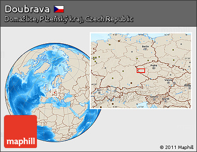 Shaded Relief Location Map of Doubrava