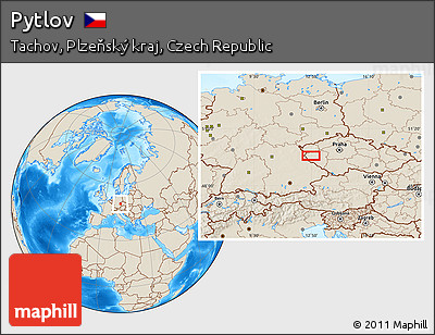 Shaded Relief Location Map of Pytlov