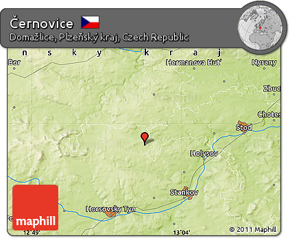 Physical Map of Černovice