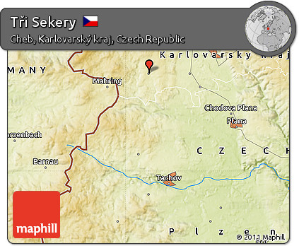 Physical Map of Tři Sekery