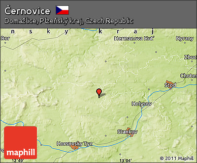 Physical Map of Černovice