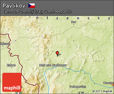 Physical Map of Pavlíkov