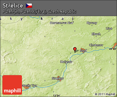 Physical Map of Střelice