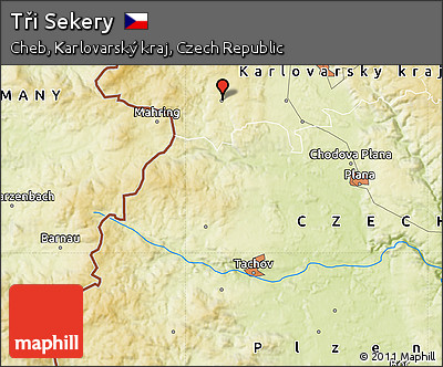 Physical Map of Tři Sekery