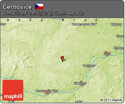 Physical Map of Černovice