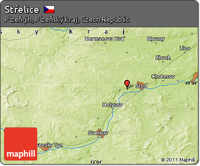Physical Map of Střelice