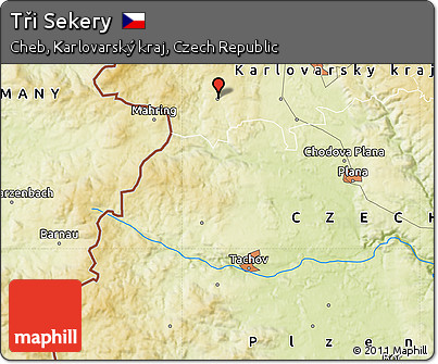 Physical Map of Tři Sekery