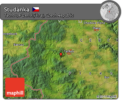 Satellite Map of Studánka