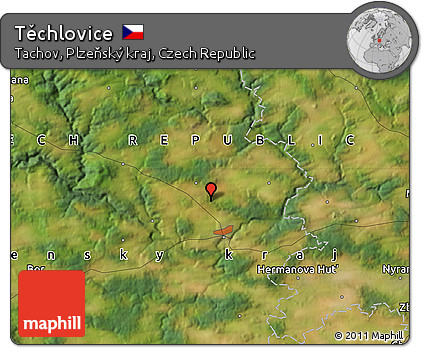 Satellite Map of Těchlovice