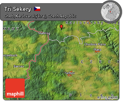 Satellite Map of Tři Sekery