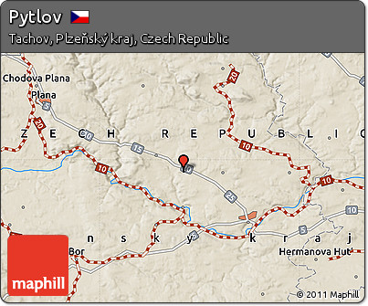 Shaded Relief Map of Pytlov