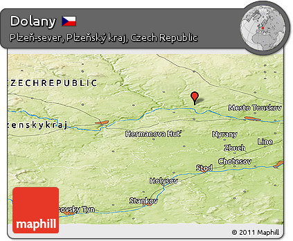 Physical Panoramic Map of Dolany