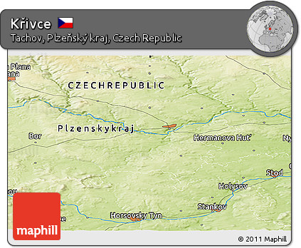 Physical Panoramic Map of Křivce