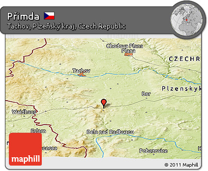 Physical Panoramic Map of Přimda