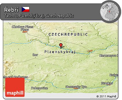 Physical Panoramic Map of Řebří