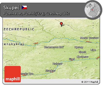 Physical Panoramic Map of Skupeč