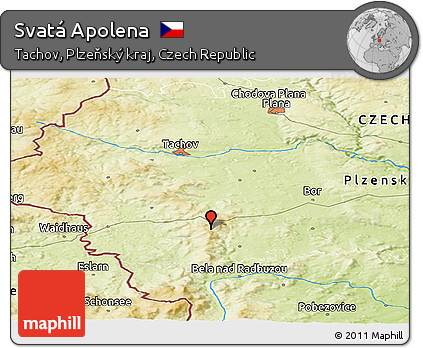 Physical Panoramic Map of Svatá Apolena
