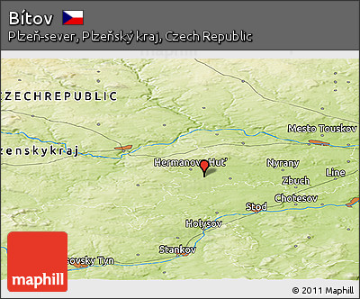 Physical Panoramic Map of Bítov
